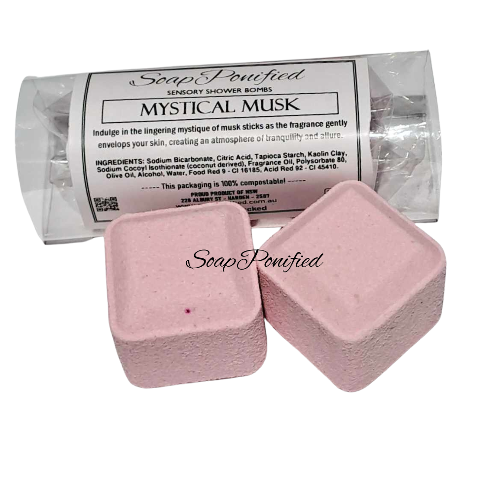 SoapPonified - Mystical Musk Sensory Shower Bombs packaged